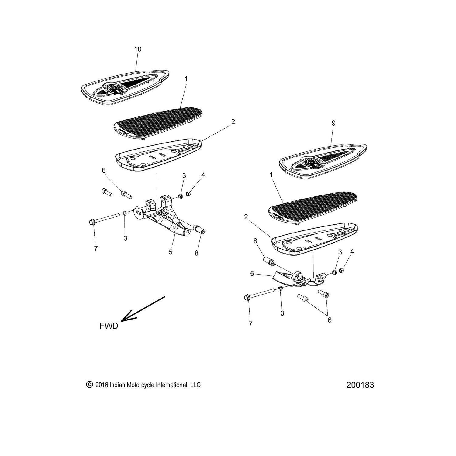 SUPPORT, FLOORBOARD, DRIVER, RH, BLACK