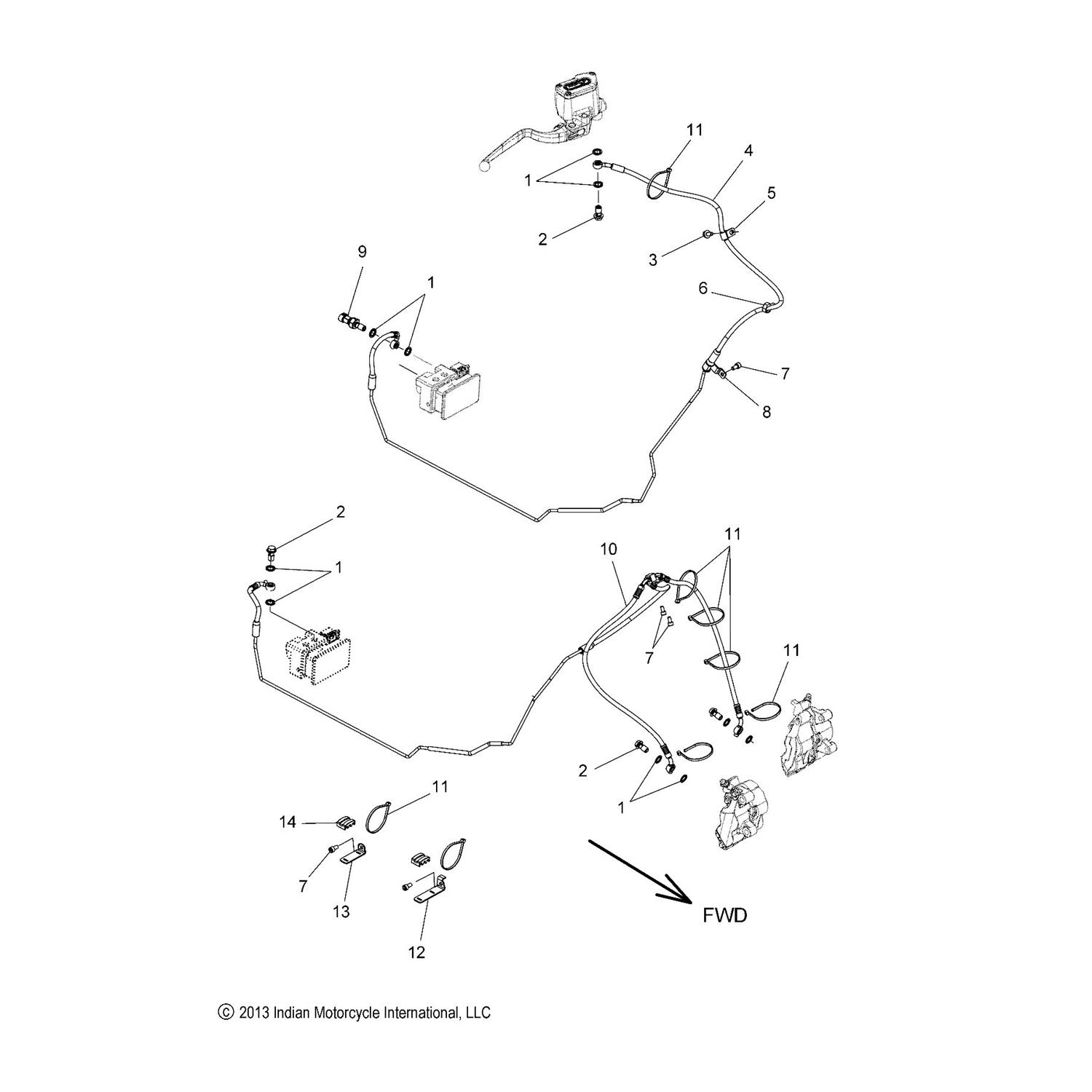 ASM., BRAKE HOSE, FRONT