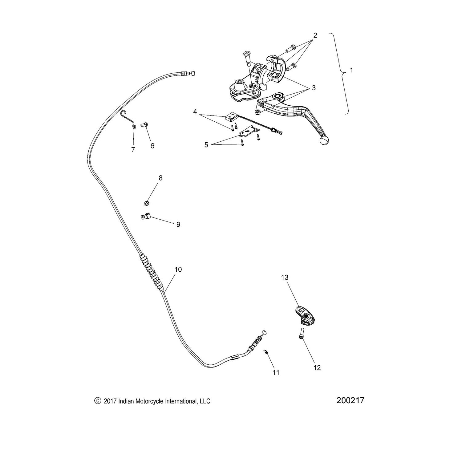 ASM-CLUTCH LEVER BRKT., FBLK [INCL. 2-5][CHIEFTAIN BASE ONLY]