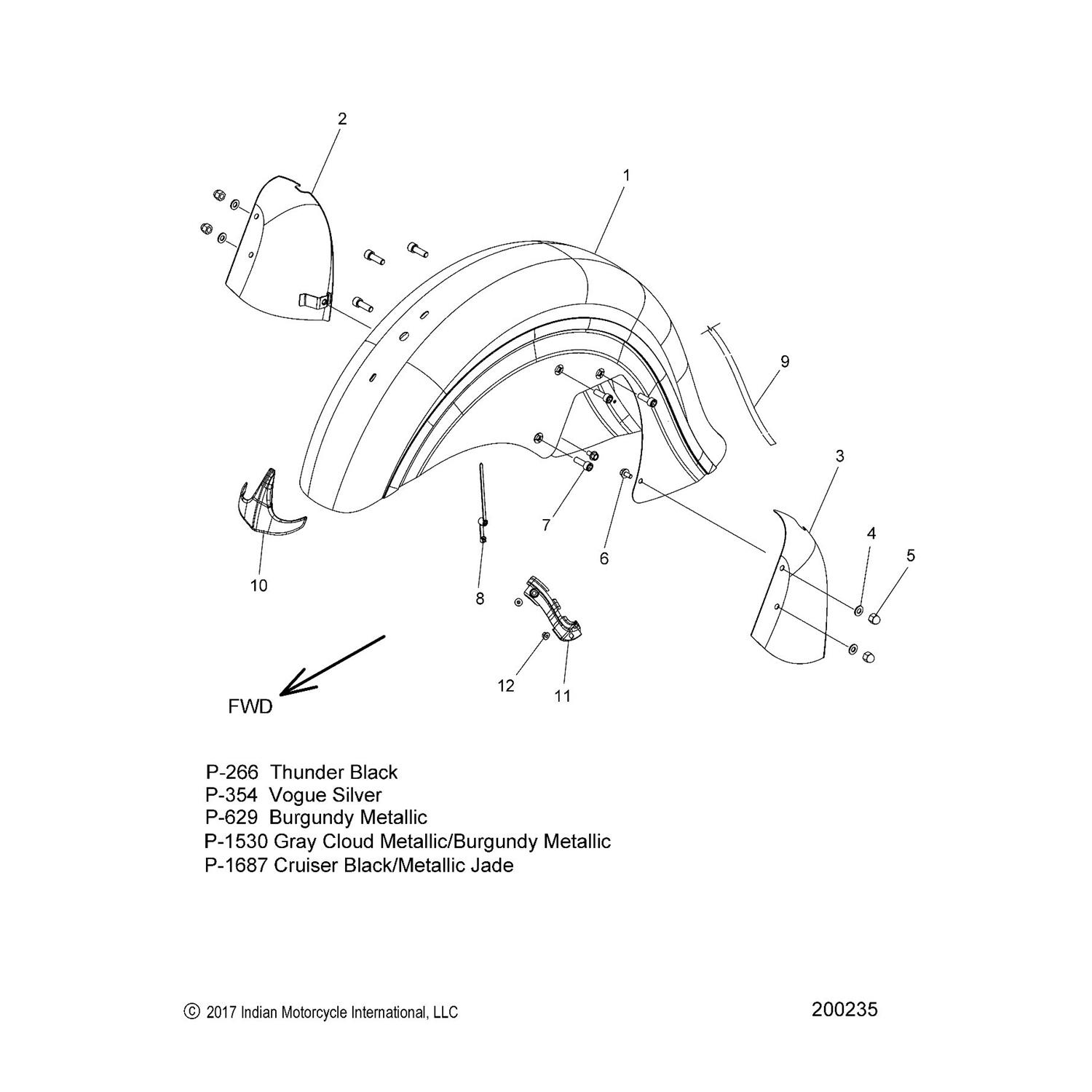 TRIM, TIP, FRONT FENDER