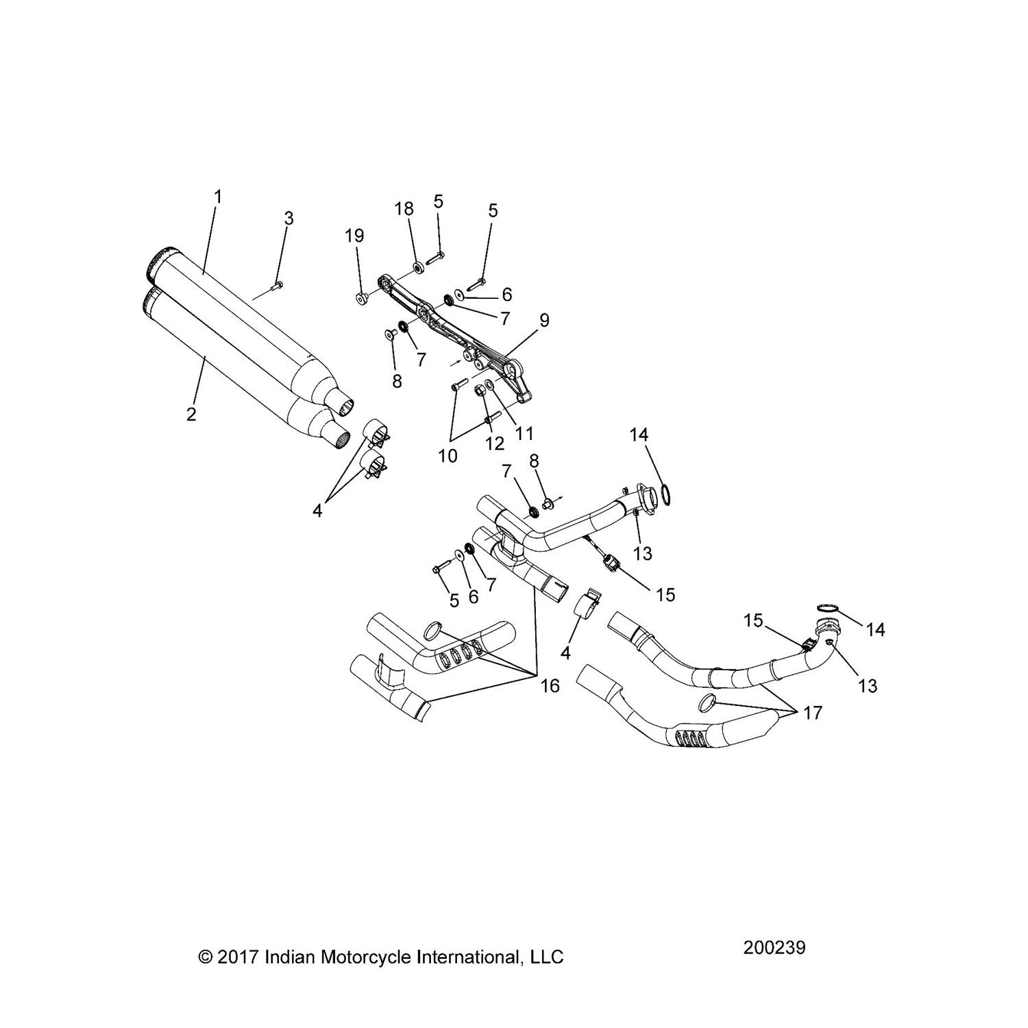 ASM., HEADPIPE, EXHAUST, FRONT, BLK [INCL. SHIELD][BUILT TO 3/1/2018]