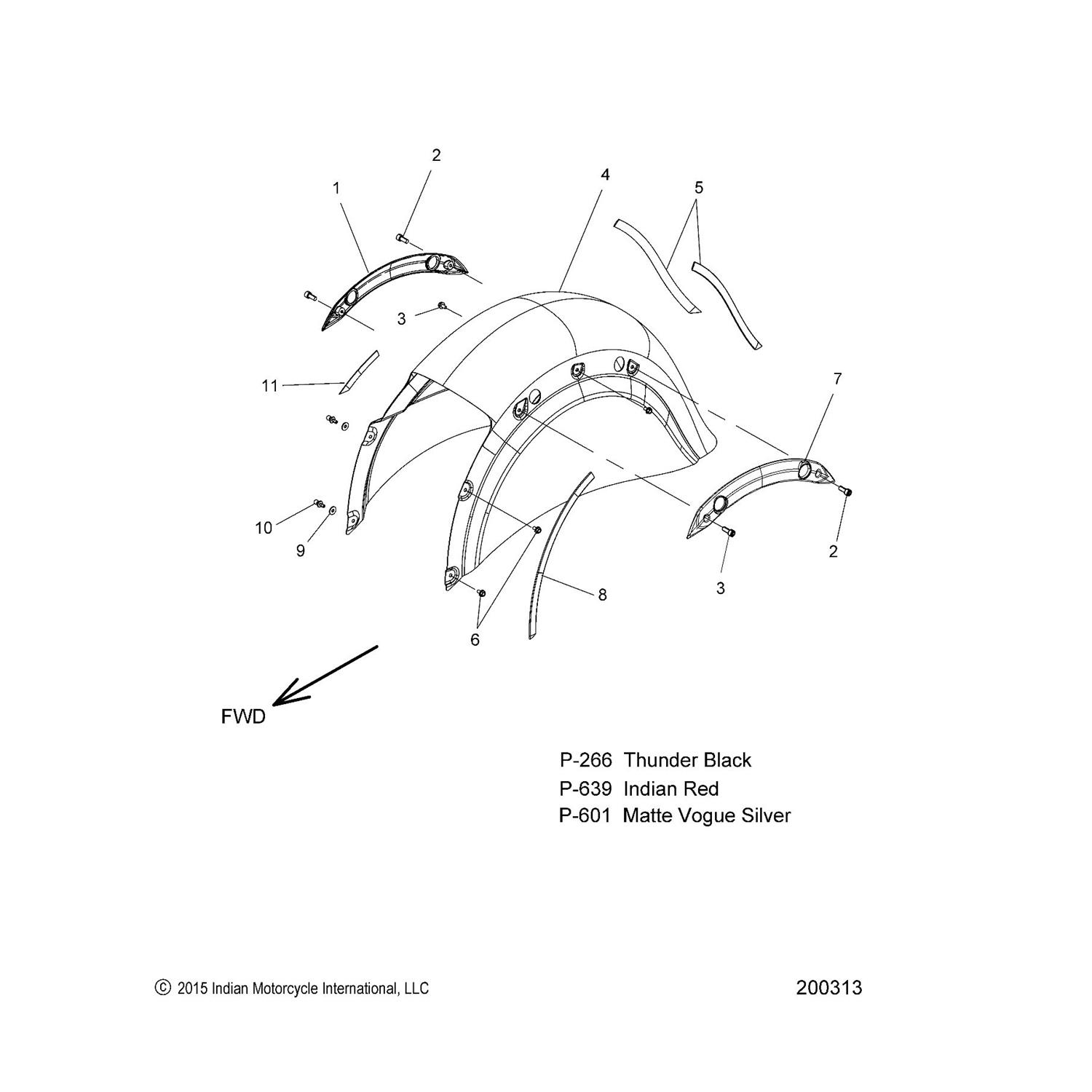 TRIM, REAR FENDER, LH, FRONT