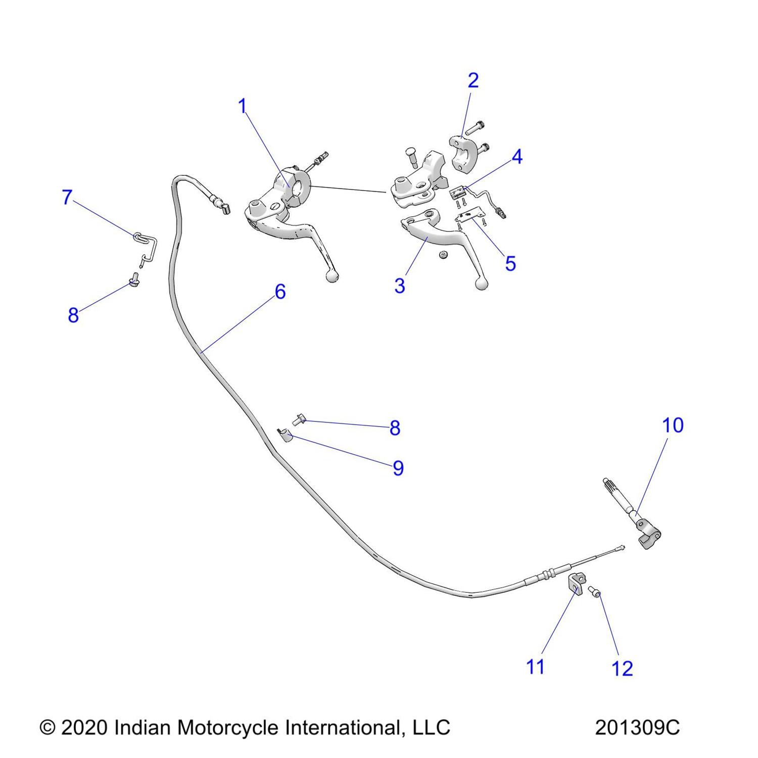 ASM., CLUTCH,LEVER,BRKT,IND,CHROME (INCL. 2-5)