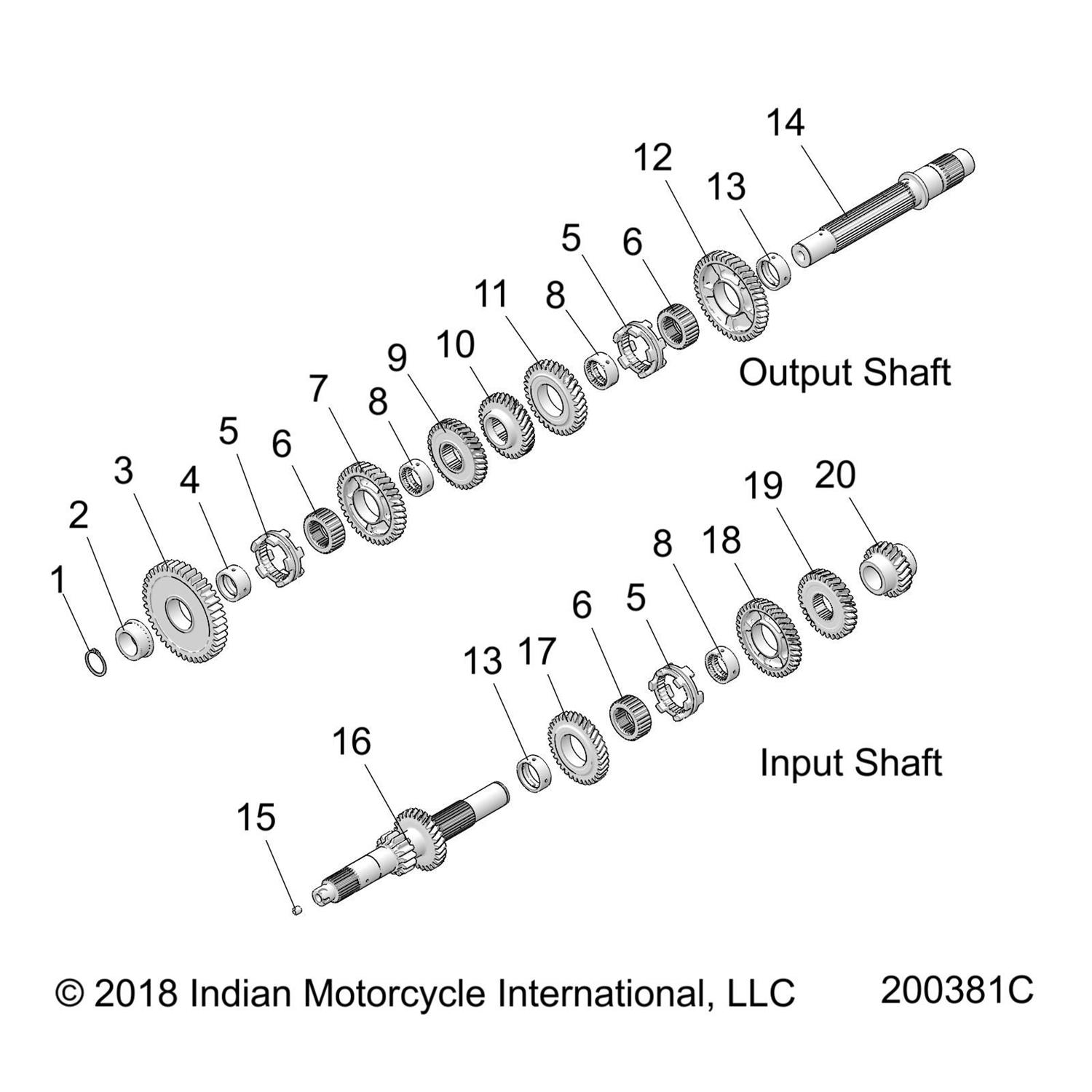 ASM., OUTPUT SHAFT [INCL. 1-14]