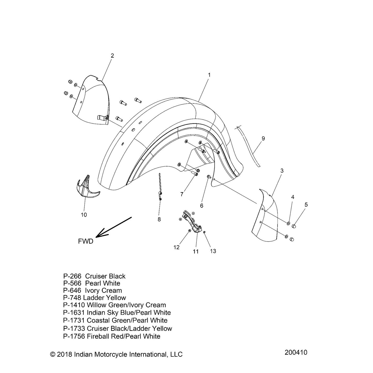 ASM-FRONT FENDER,CSTGRN/PWHT