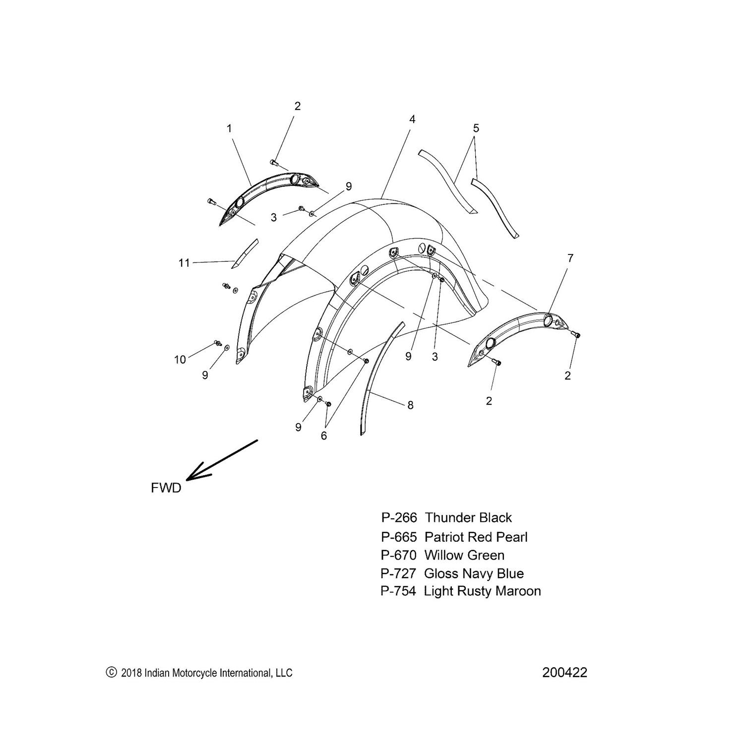 TRIM, REAR FENDER, RH, FRONT