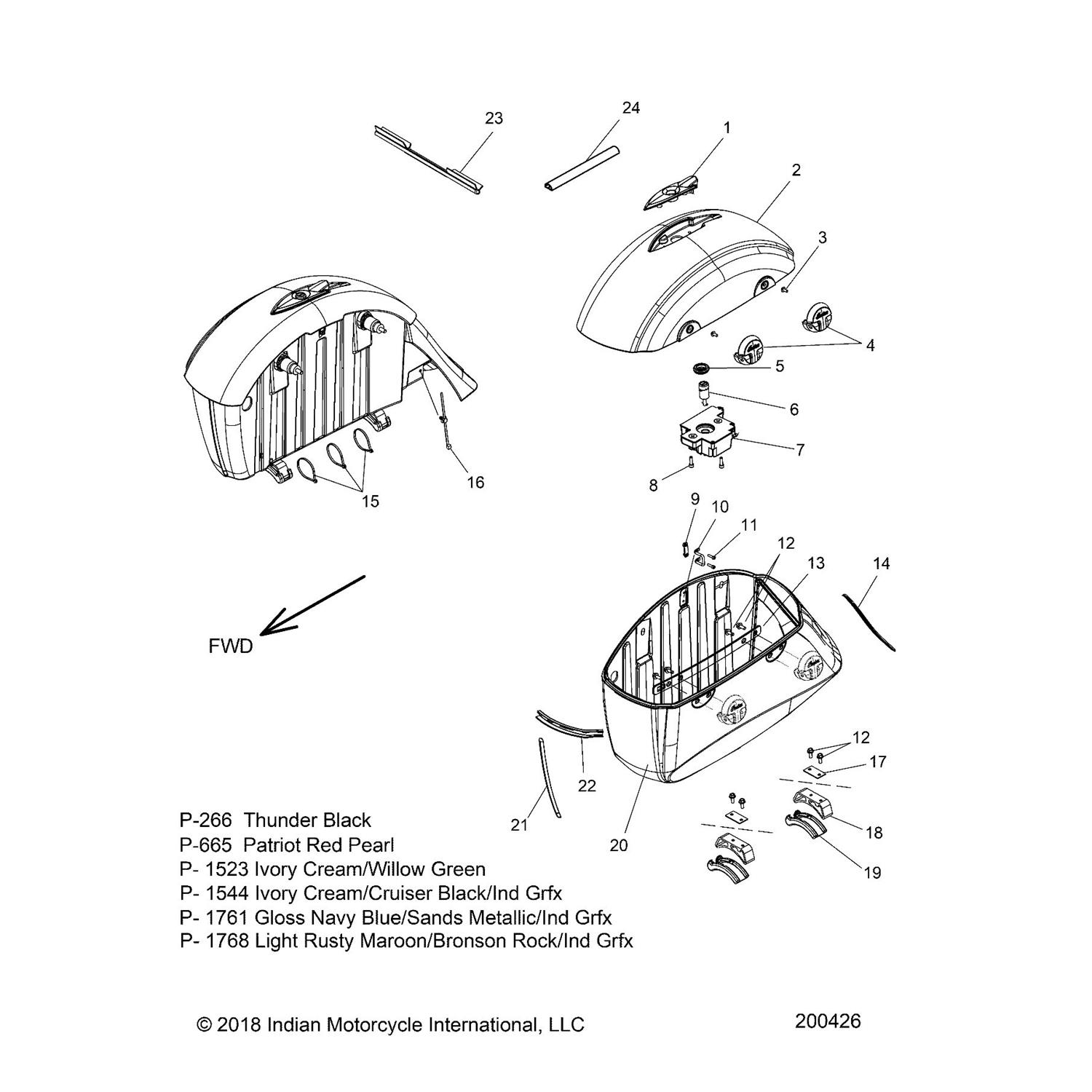 LID-SADDLEBAG, LH,WGRN/CRM