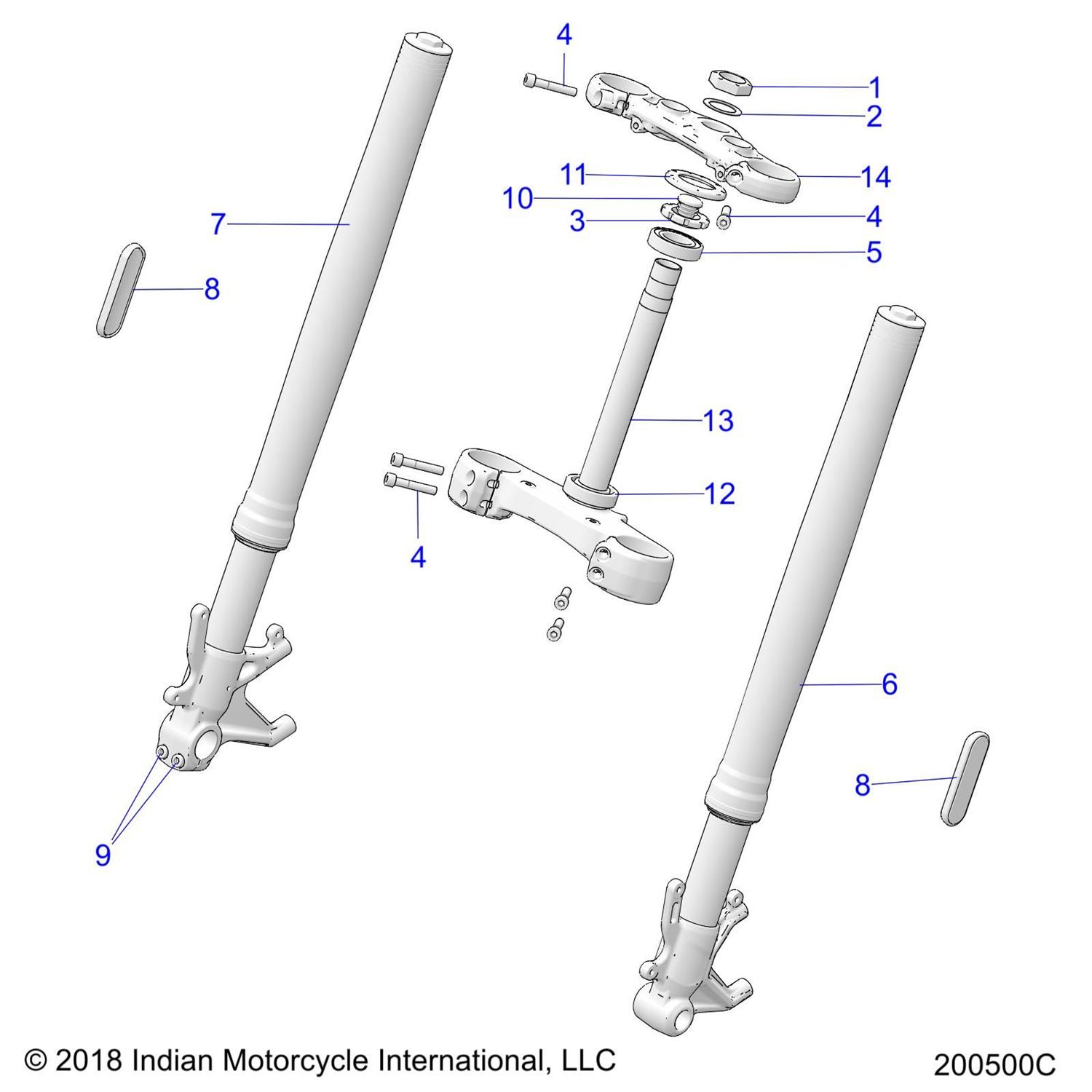 ASM., TRIPLE,LOWER,BLK [INCL. BEARING,STEM]