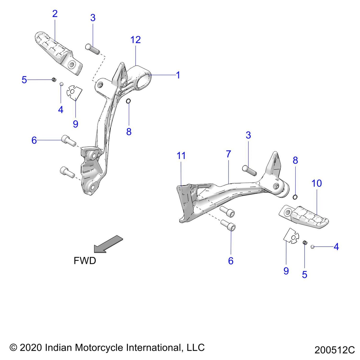 ASSEMBLY-PEG,FOOT,PASS,LH,BLK [INCL. 3-5,7-10]