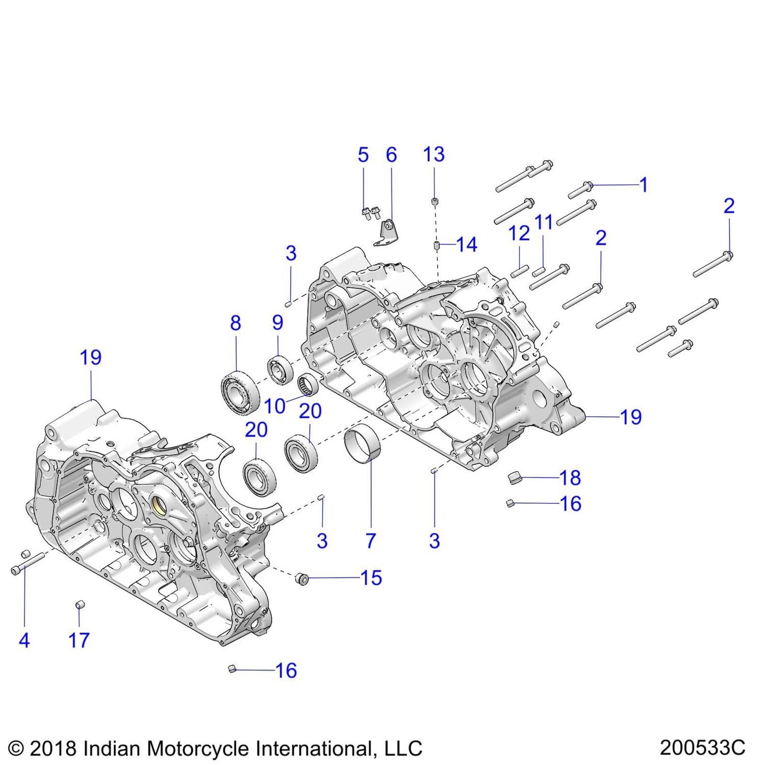 ASM-CRANKCASE,COMPLETE,TNM [INCL. 2,3,7-20]