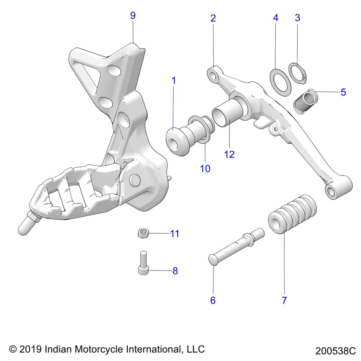 ASSEMBLY-PEG,FOOT,DRV,RH,BLK [INCL. 1-8][SEE ''CHASSIS, DRIVER FOOTPEGS'']