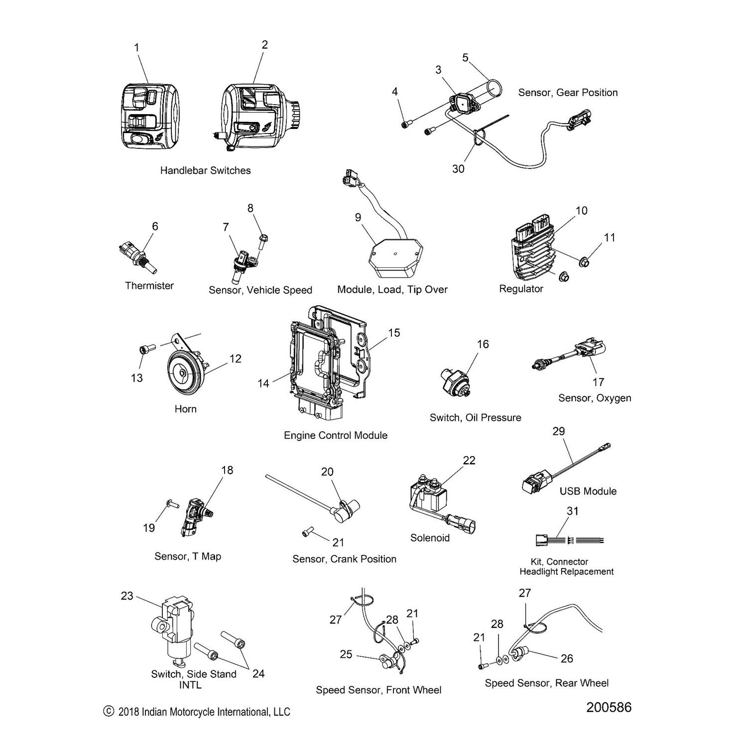 SWITCH, SIDE STAND, PLUNGER [INTL. ONLY]