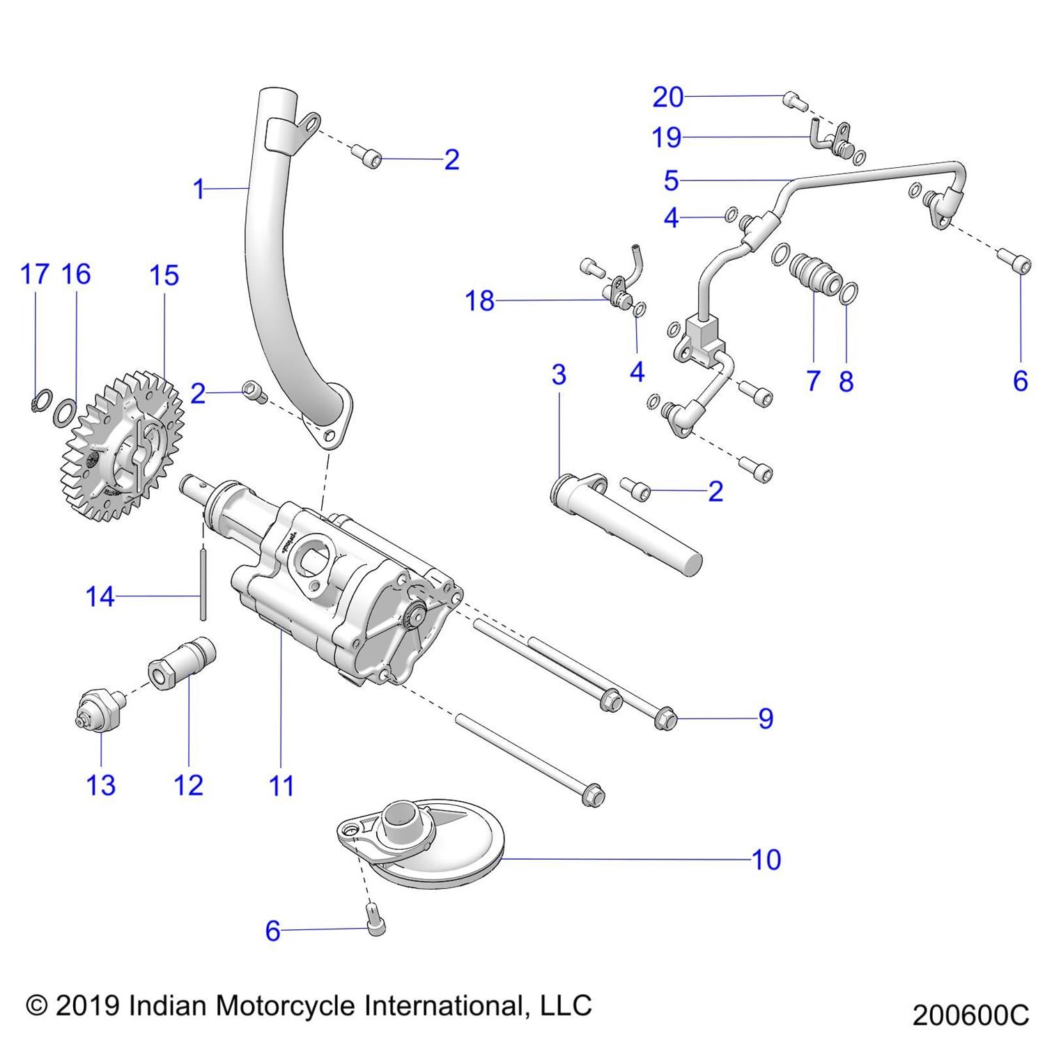 NOZZLE-PISTON COOLING, REAR