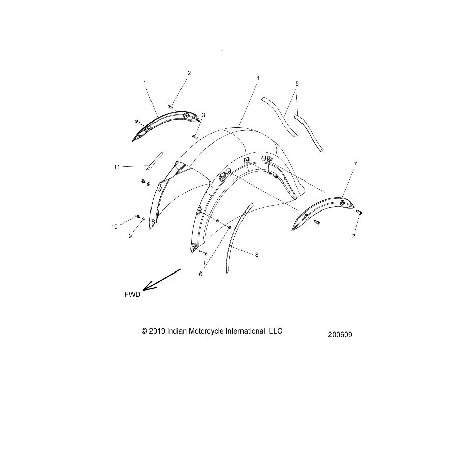 TRIM, REAR FENDER, RH, FRONT