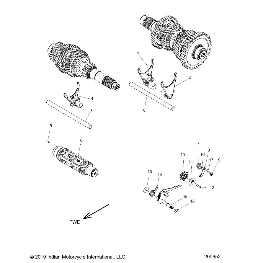 ASM., SHIFT DRUM,6-SPEED