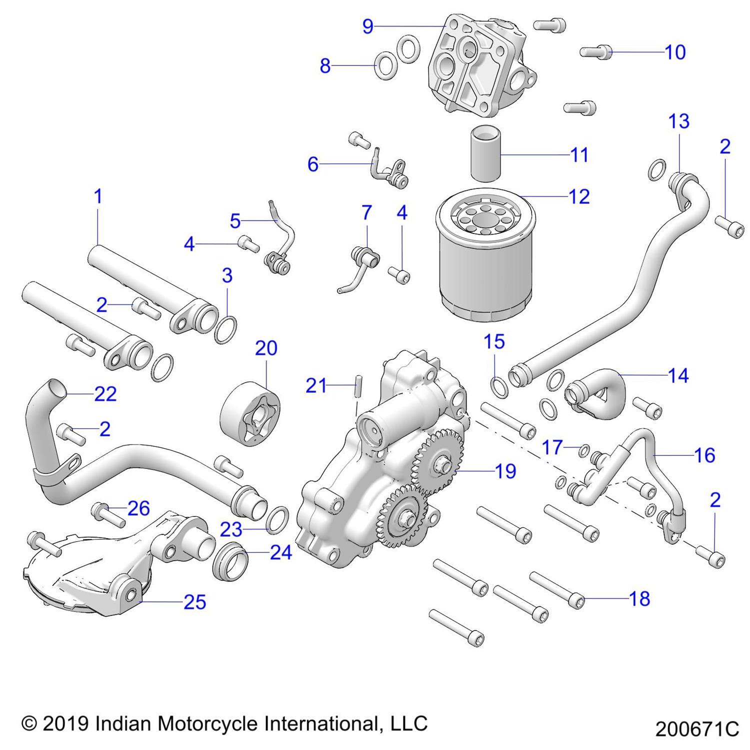 ASM., PISTON, COOLING JET, FRONT