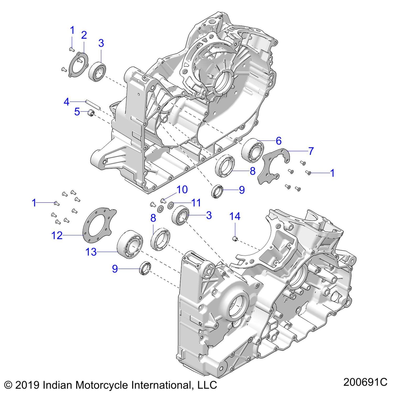 ASM., CRANKCASE,COMPLETE [INCL.1-14] [SEE ''ENGINE, CRANKCASE'']