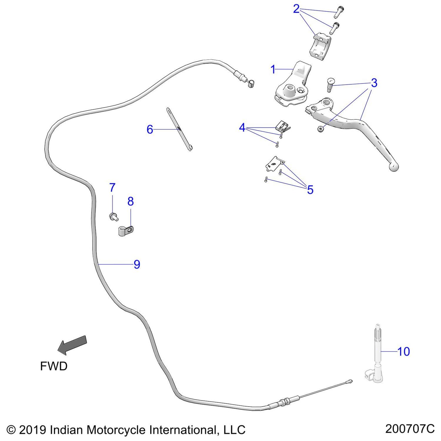 ASM., CLUTCH,LEVER,BRKT,IND,CHROME (INCL. 2-5)