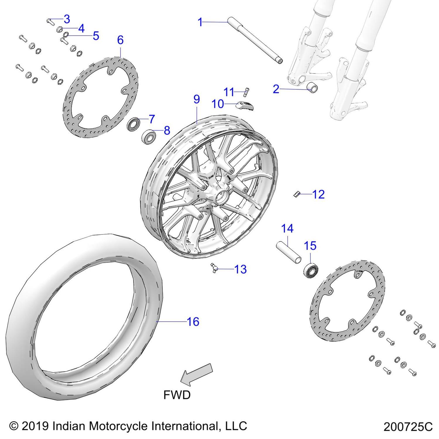 SPACER, BEARING, FRONT WHEEL, MID