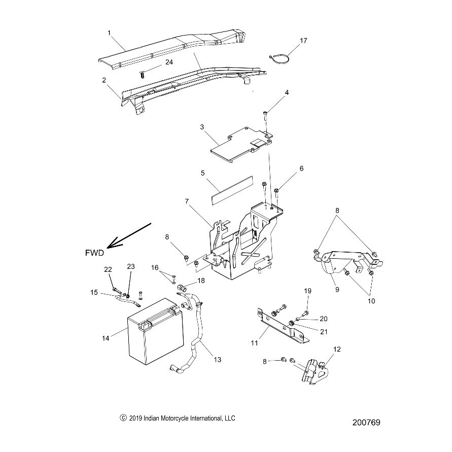 BRACKET, LH FRAME CABLE