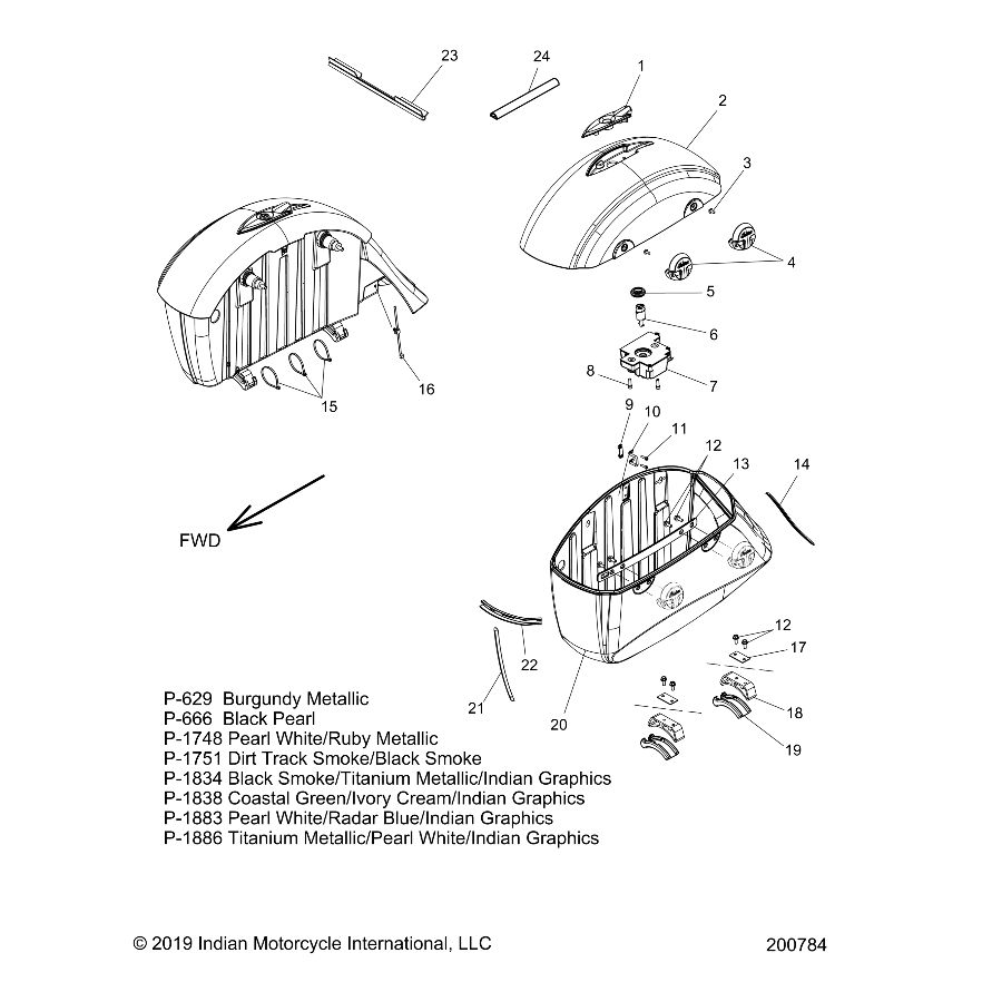 ASM., SADDLEBAG, LH, TBLKPRL