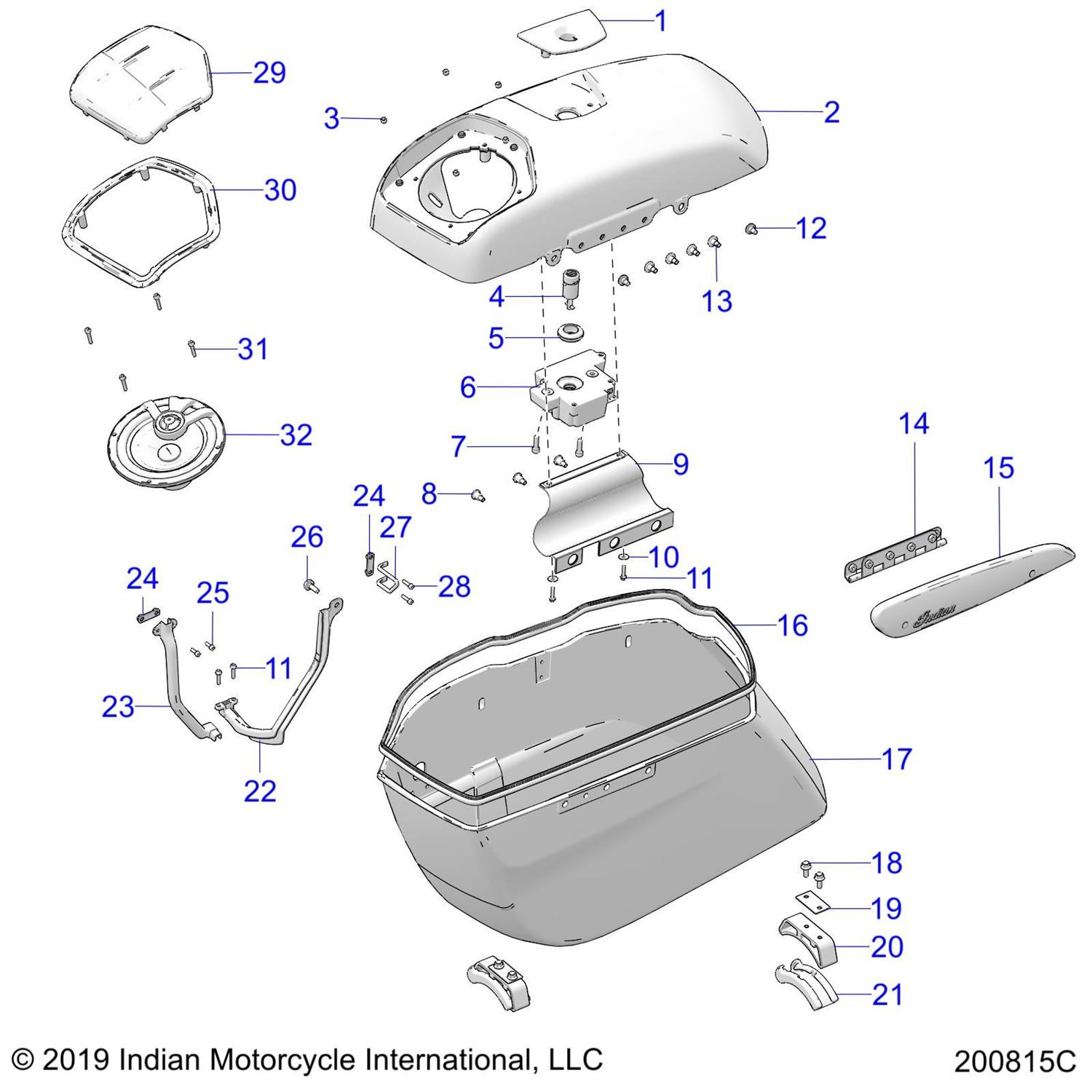 ASM., LOCK KIT, TOURING [INCL. STEERING HEAD LOCK, SADDLEBAG LOCKS]