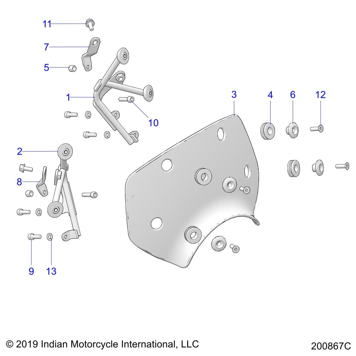 SPACER-WINDSCREEN,3RD-LEG