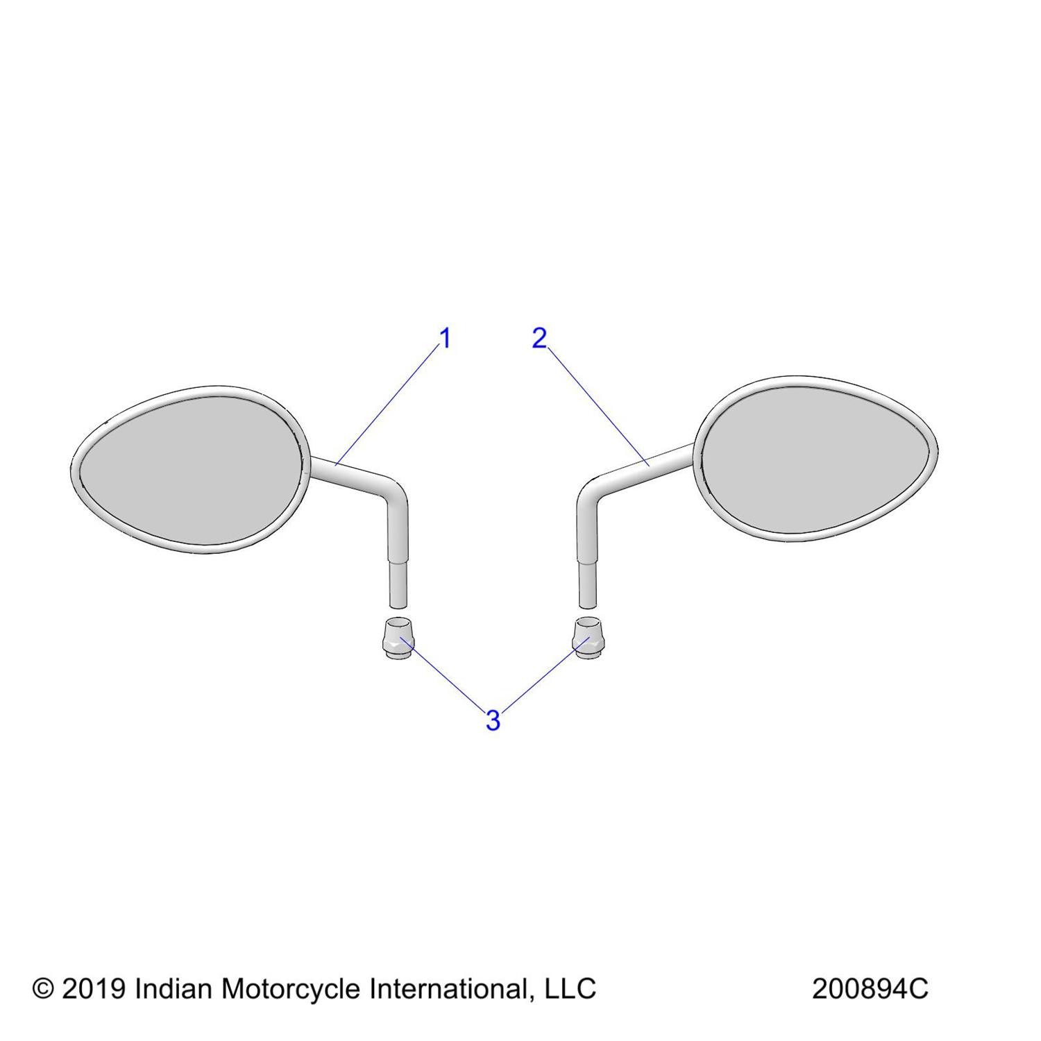 ASM-MIRROR, RH, FLAT BLACK [INCL. 3]