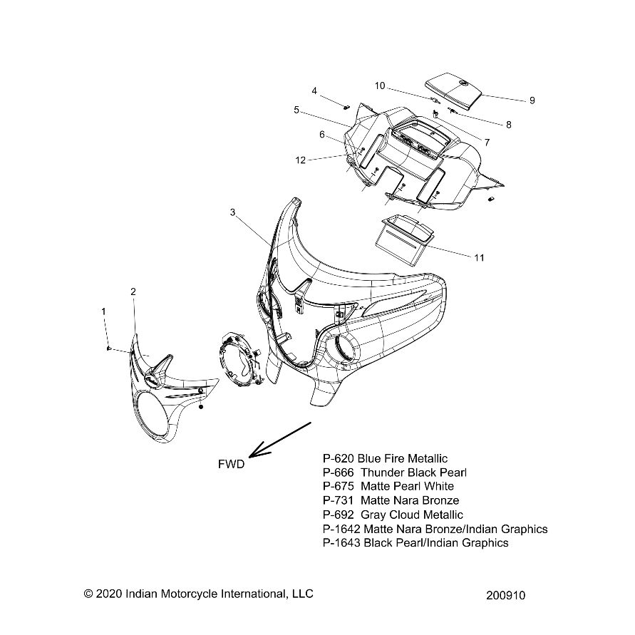 FAIRING-FRT,IND,STL GRAY