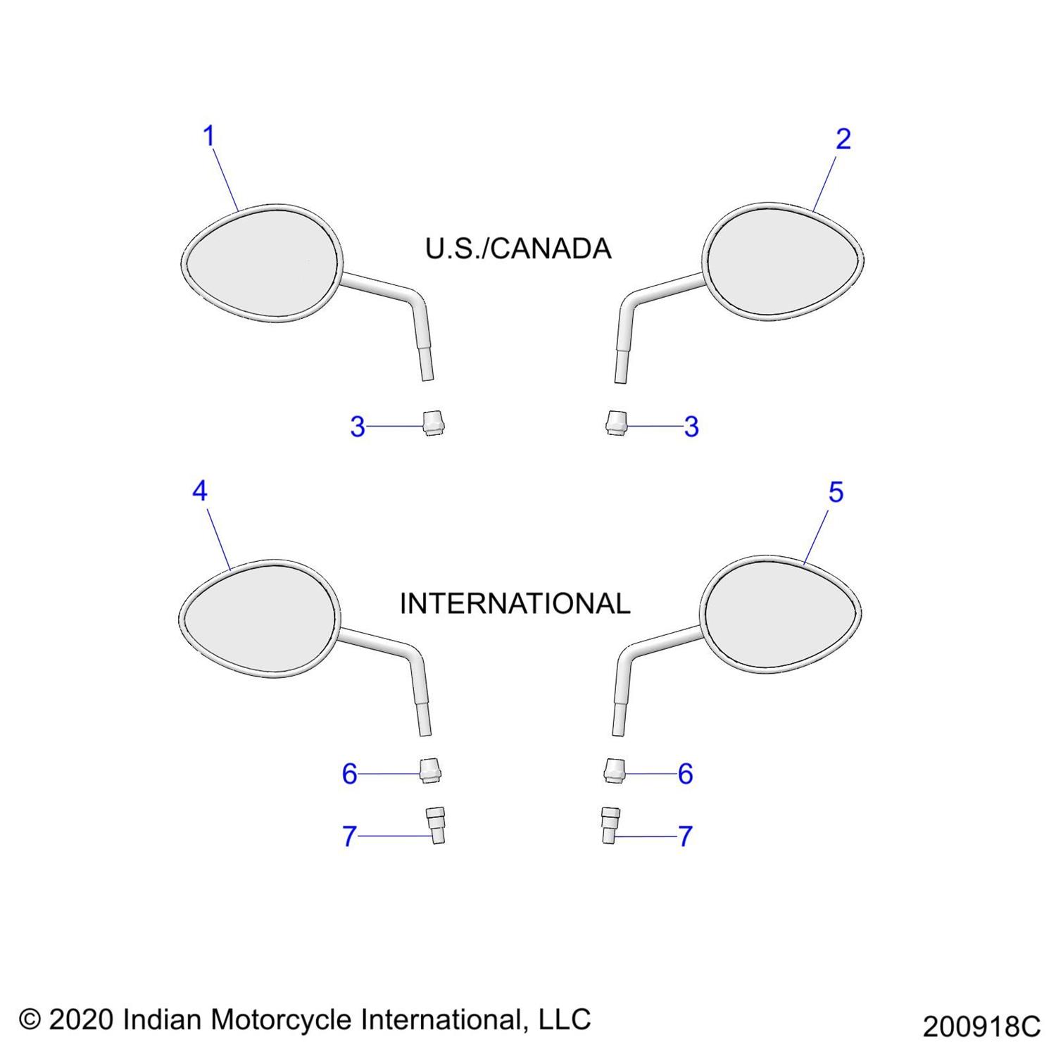 NUT, POST, MIRROR, CHROME, EU (INTL. ONLY)