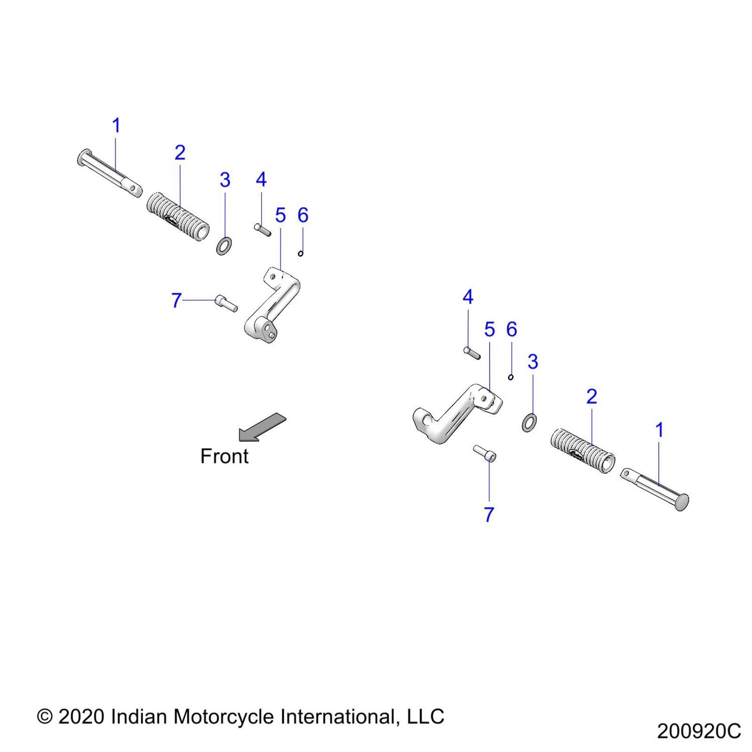 FOOTPEG, PASSENGER, LH, BRU