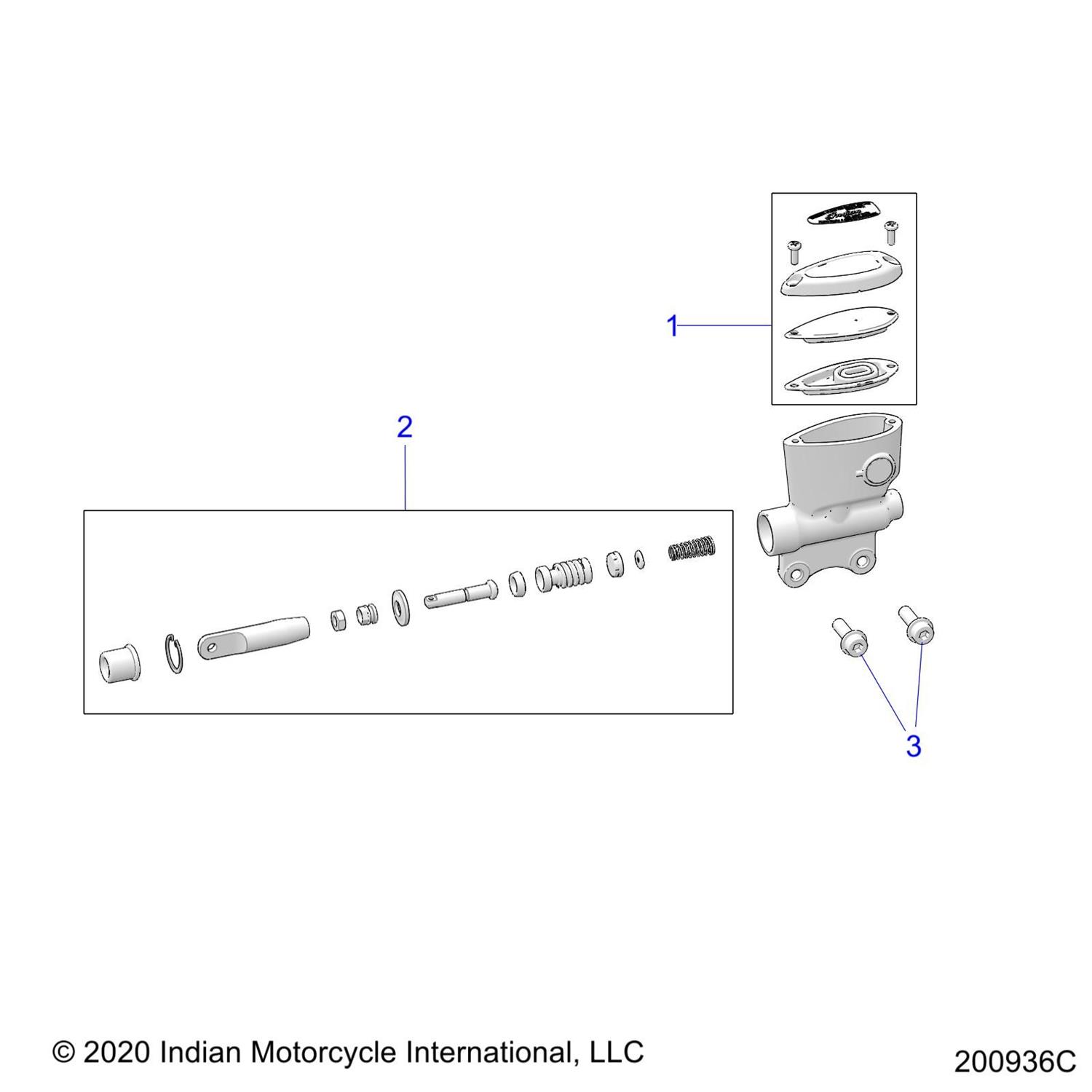 ASM., MASTER CYLINDER, REAR, 15.8MM [INCL. 1,2]