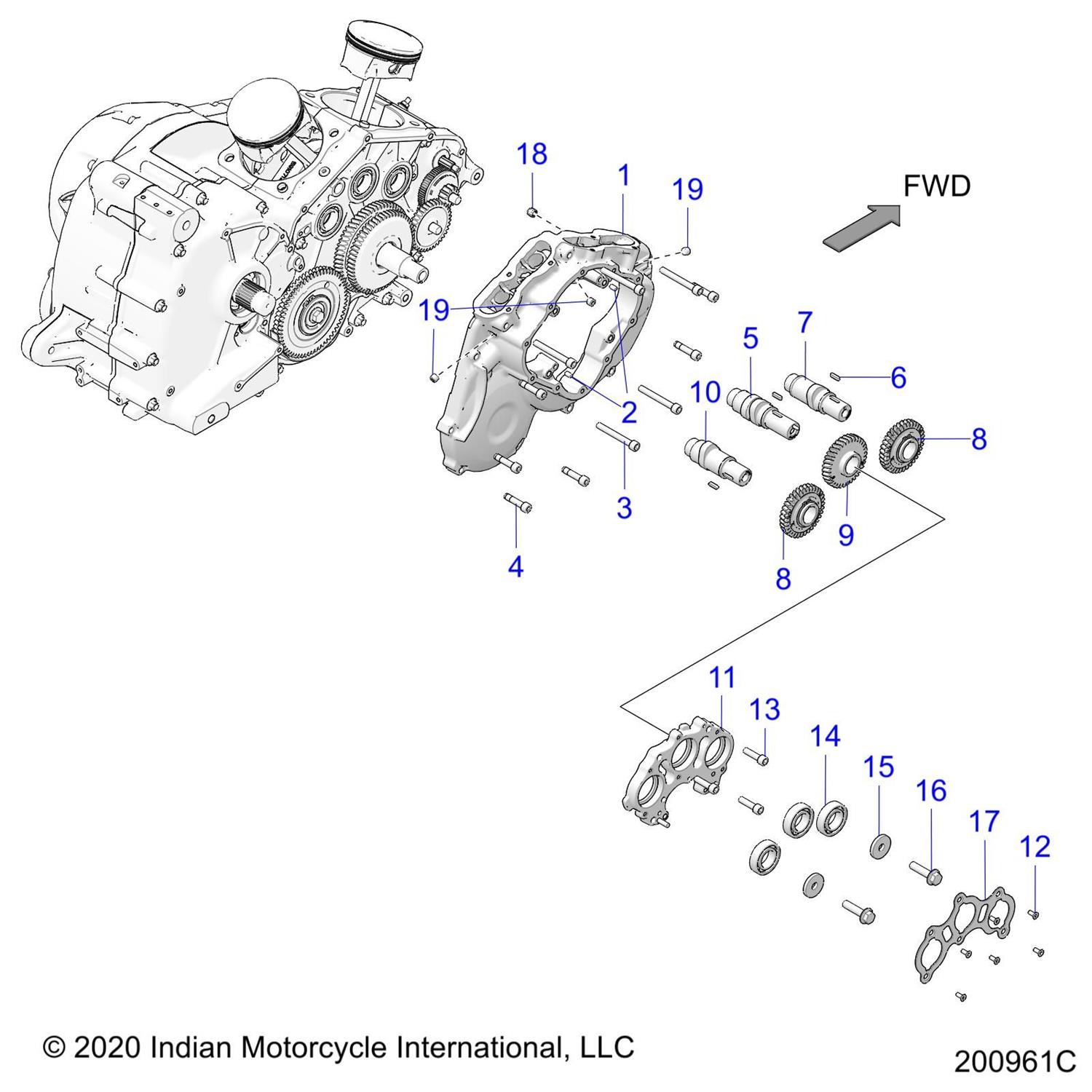 ASM., SUPPORT, OUTER CAM BEARINGS (INCL. DOWEL)