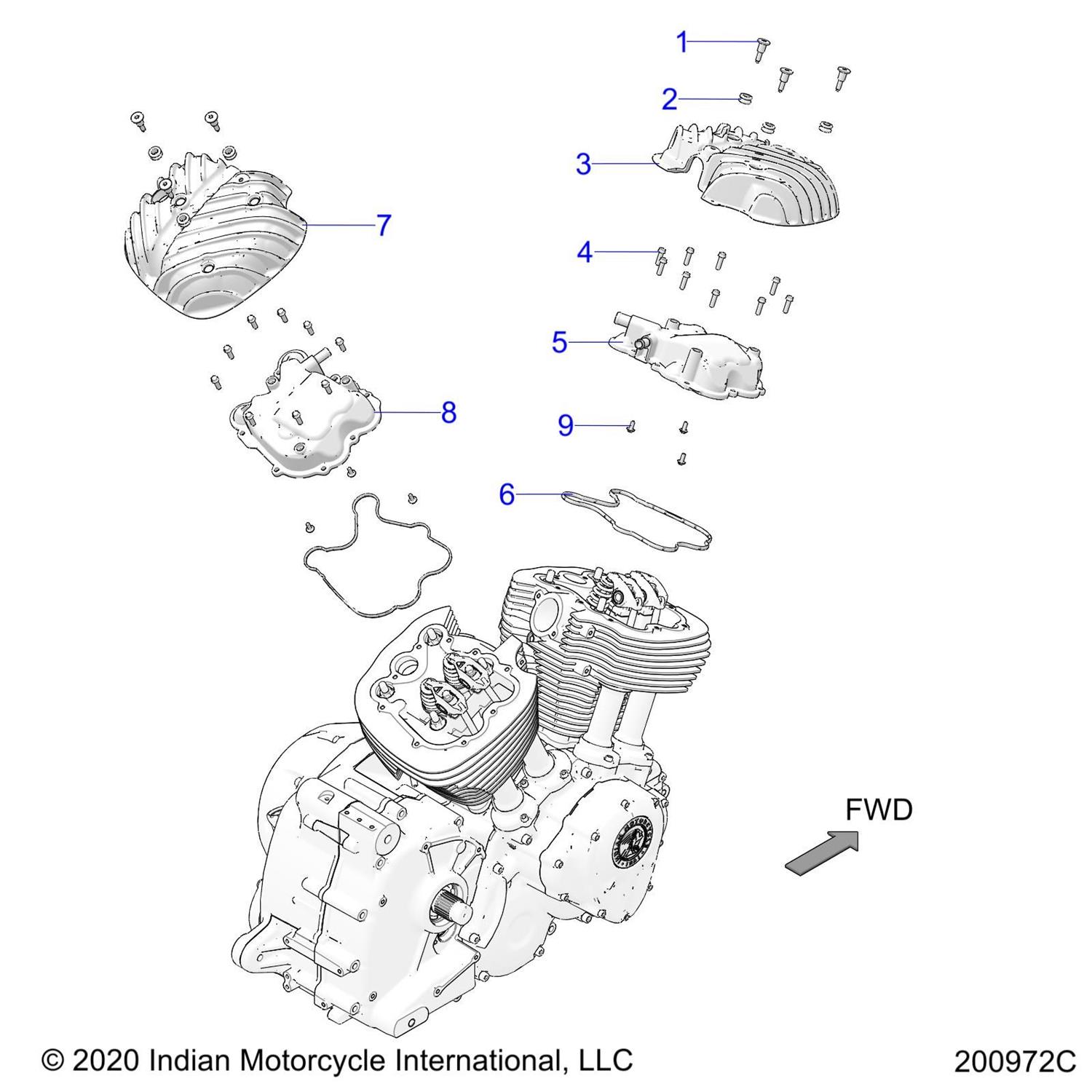 ASM-ROCKER COVER, REAR (INCL. 9)