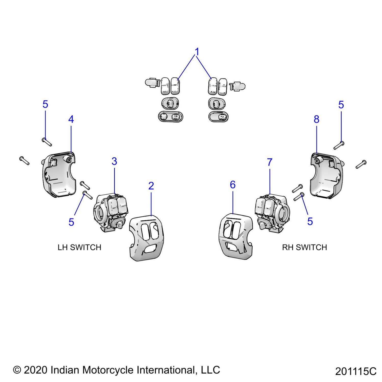 CVR-SWITCHCRL,2ROW,LH,FRT,CHROME