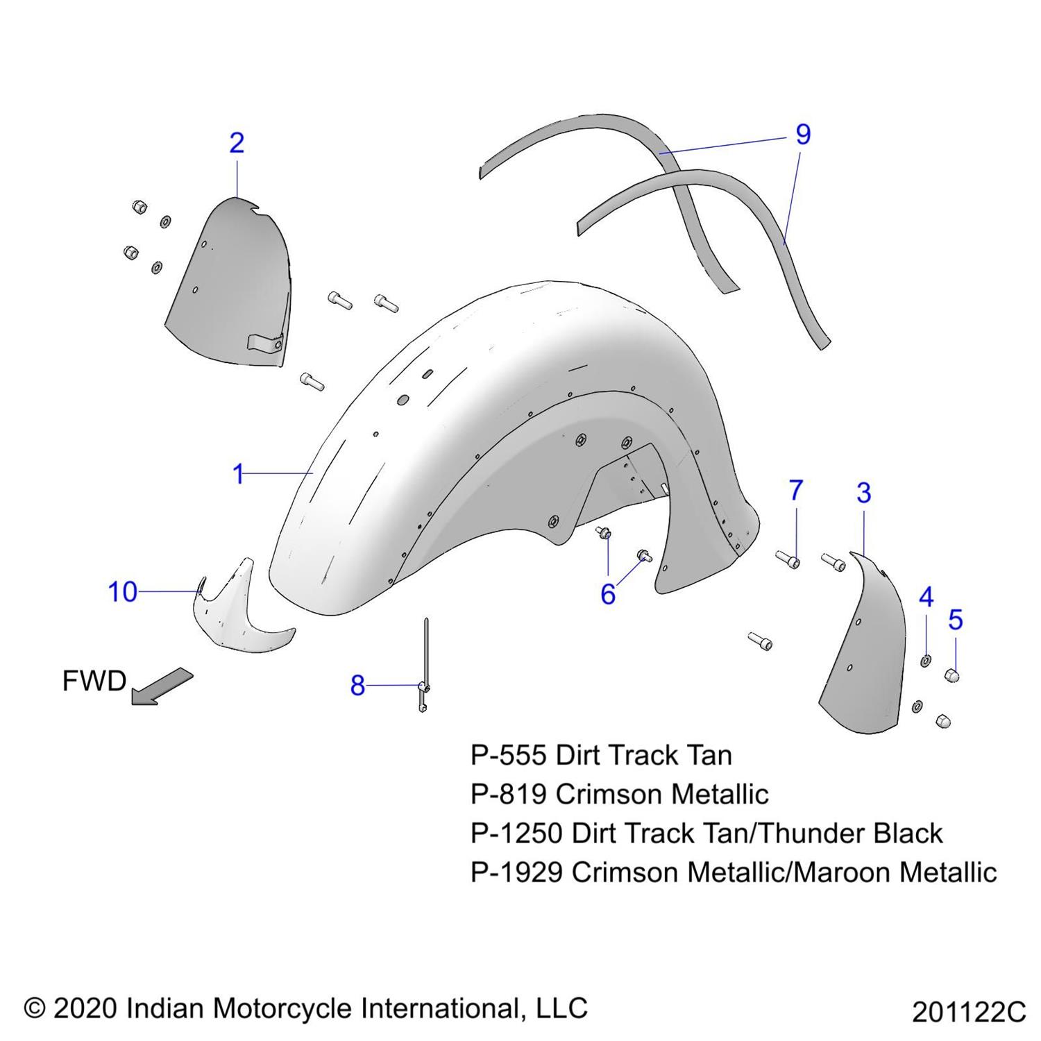 ASM-FRT FENDER,RIVET,TBLKDRTTR