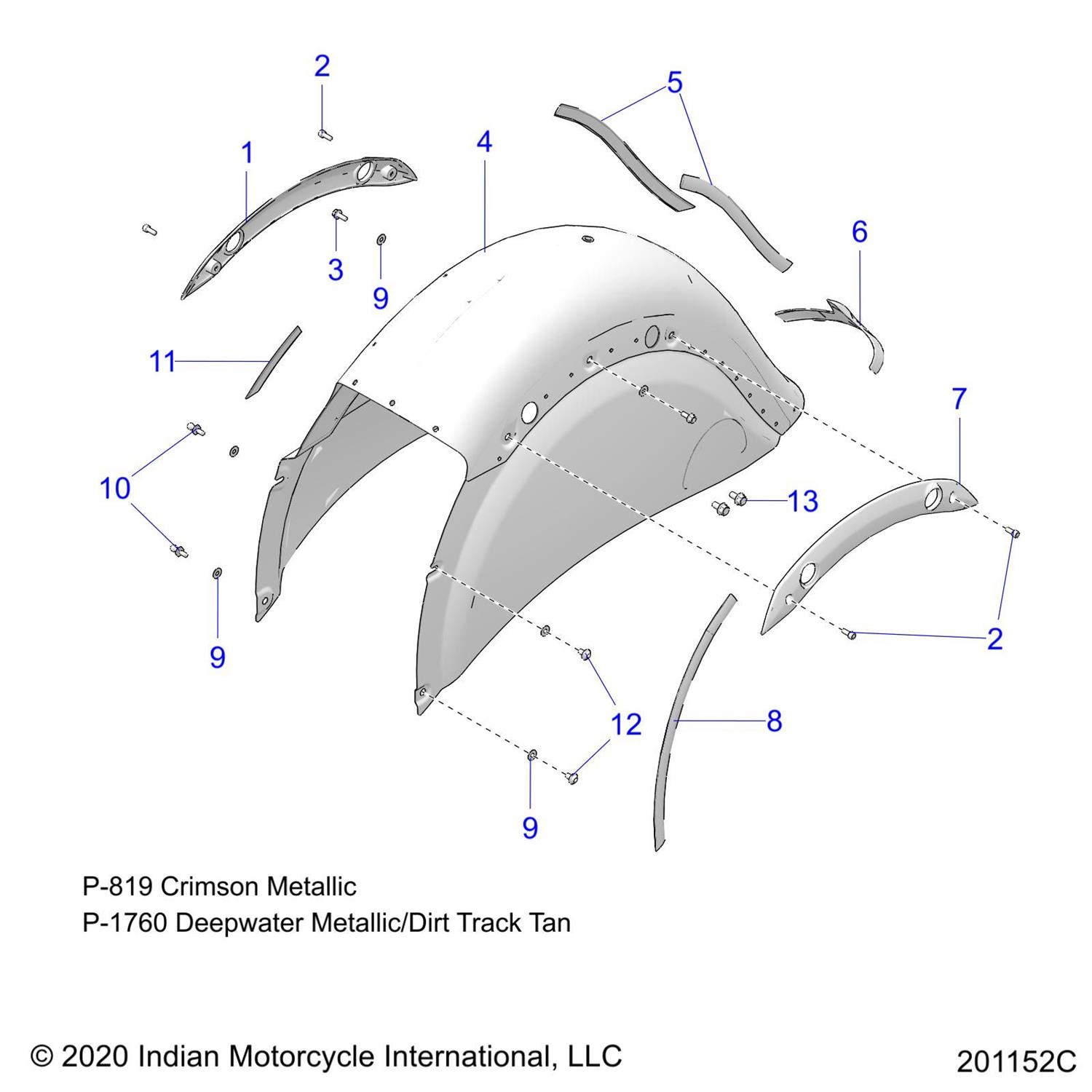 TRIM, TIP, REAR FENDER, CHROME