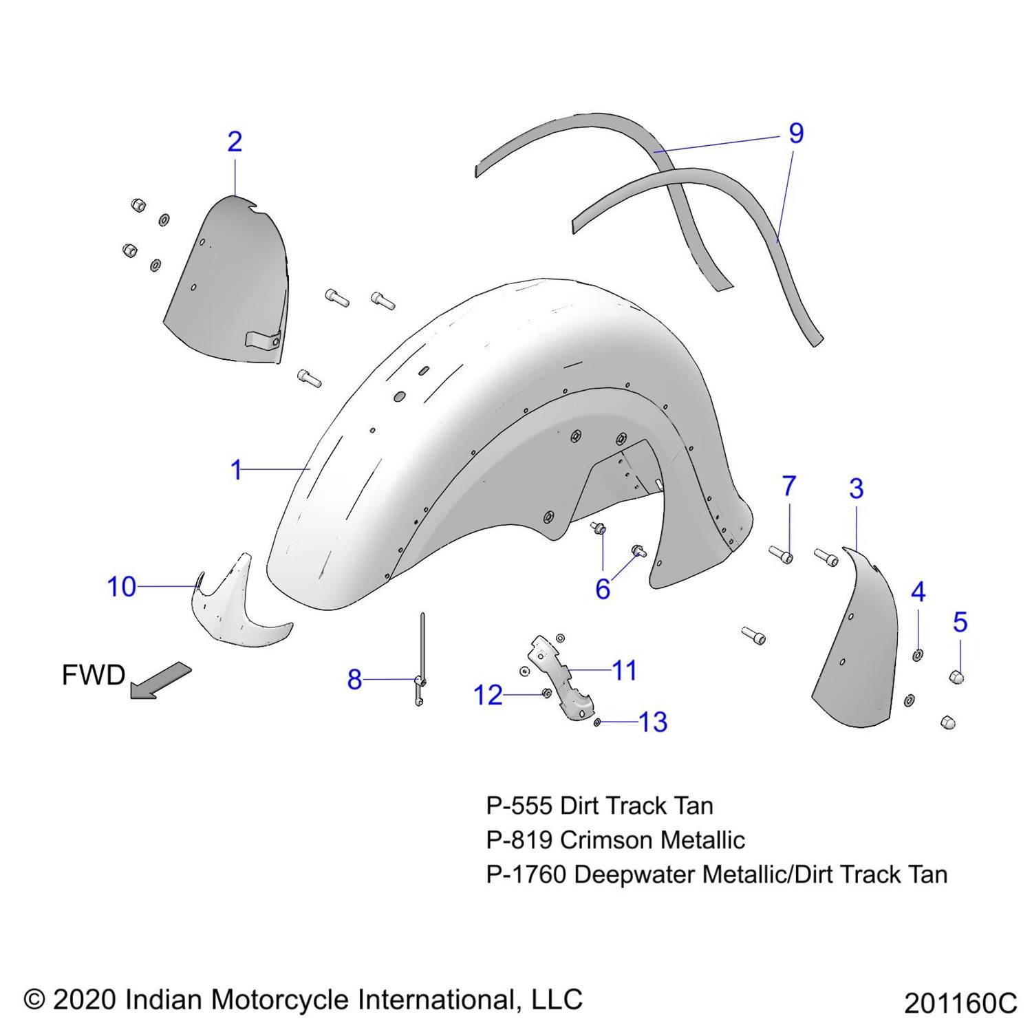 TRIM-TIP,FRONT FENDER, CHROME