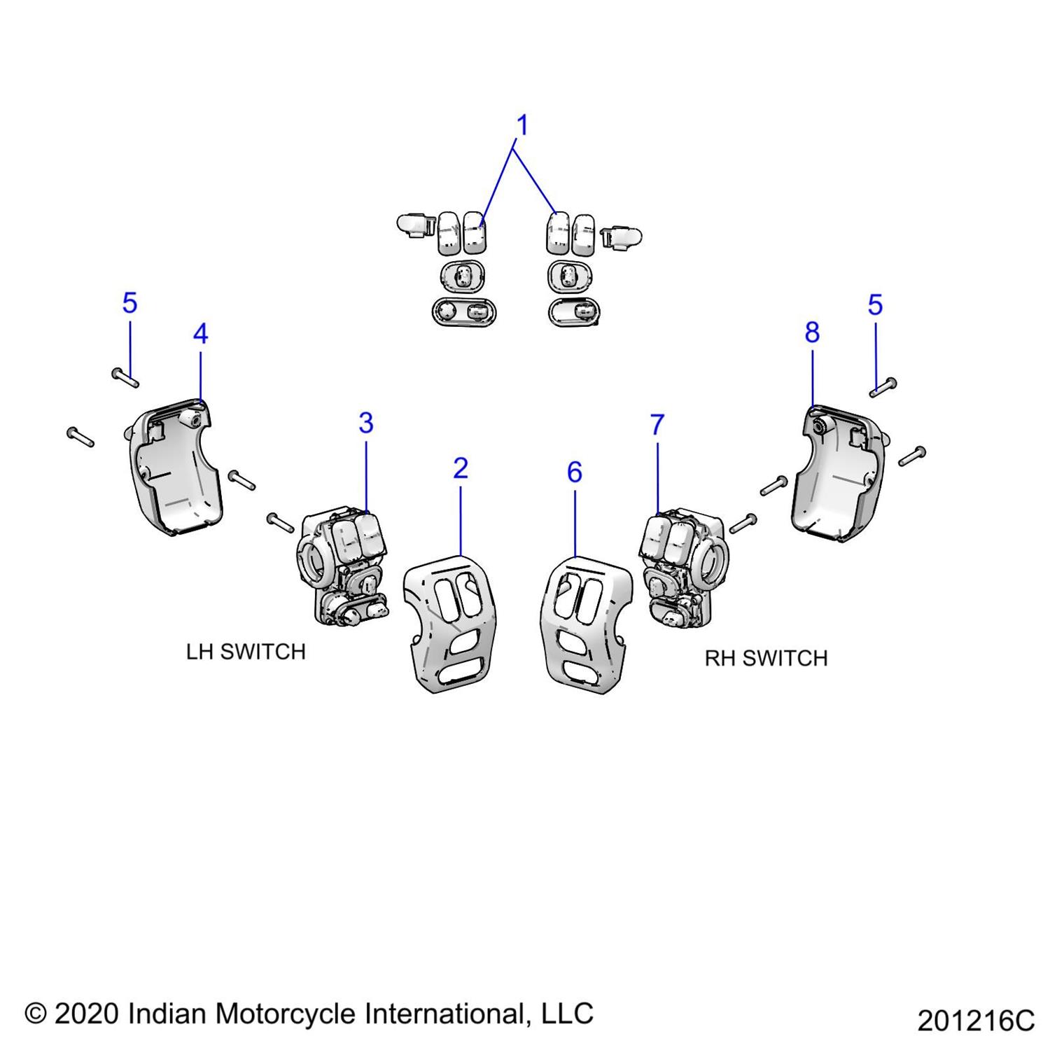 CVR-SWITCHCRL,3ROW,RH,FRT,BLK