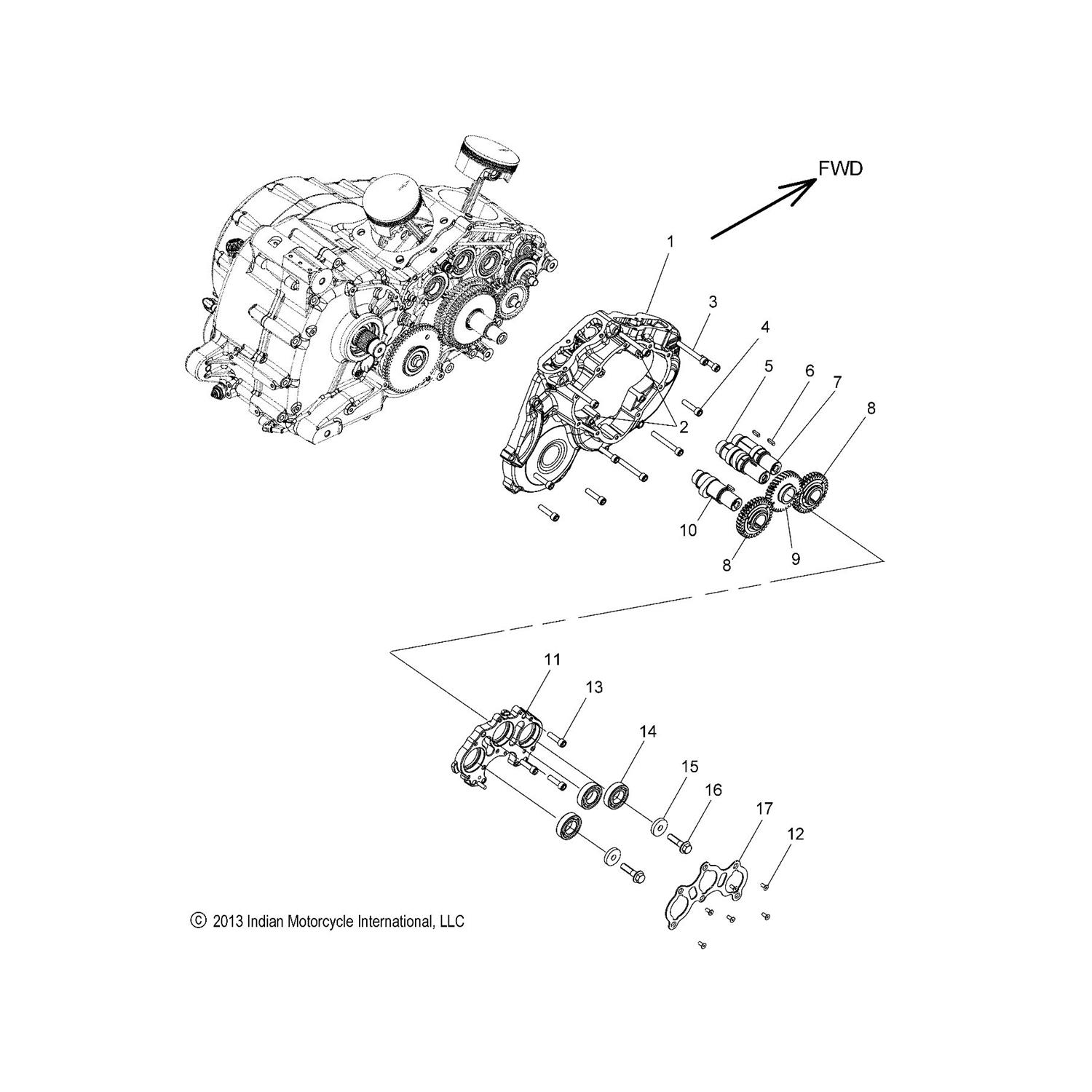 ASM., SUPPORT, OUTER CAM BEARINGS [INCL. 14]