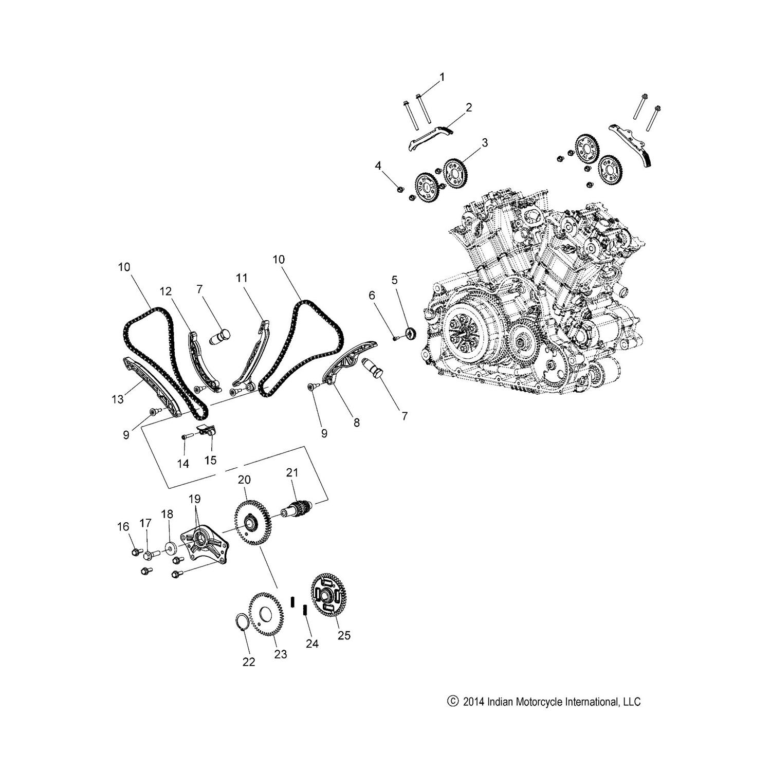 GUIDE, CAM CHAIN, FIXED, FRONT