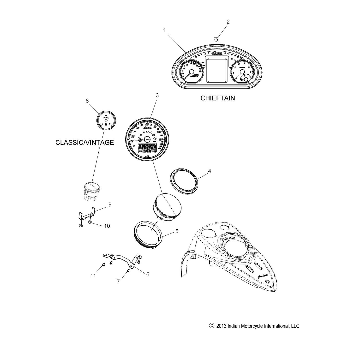 BEZEL, INSTRUMENT, CHROME [CHIEFTAIN]