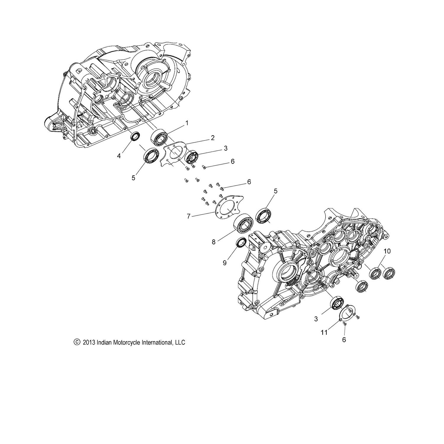 ASM., CRANKCASE COMPLETE, BLACK [INCL. 1-11]