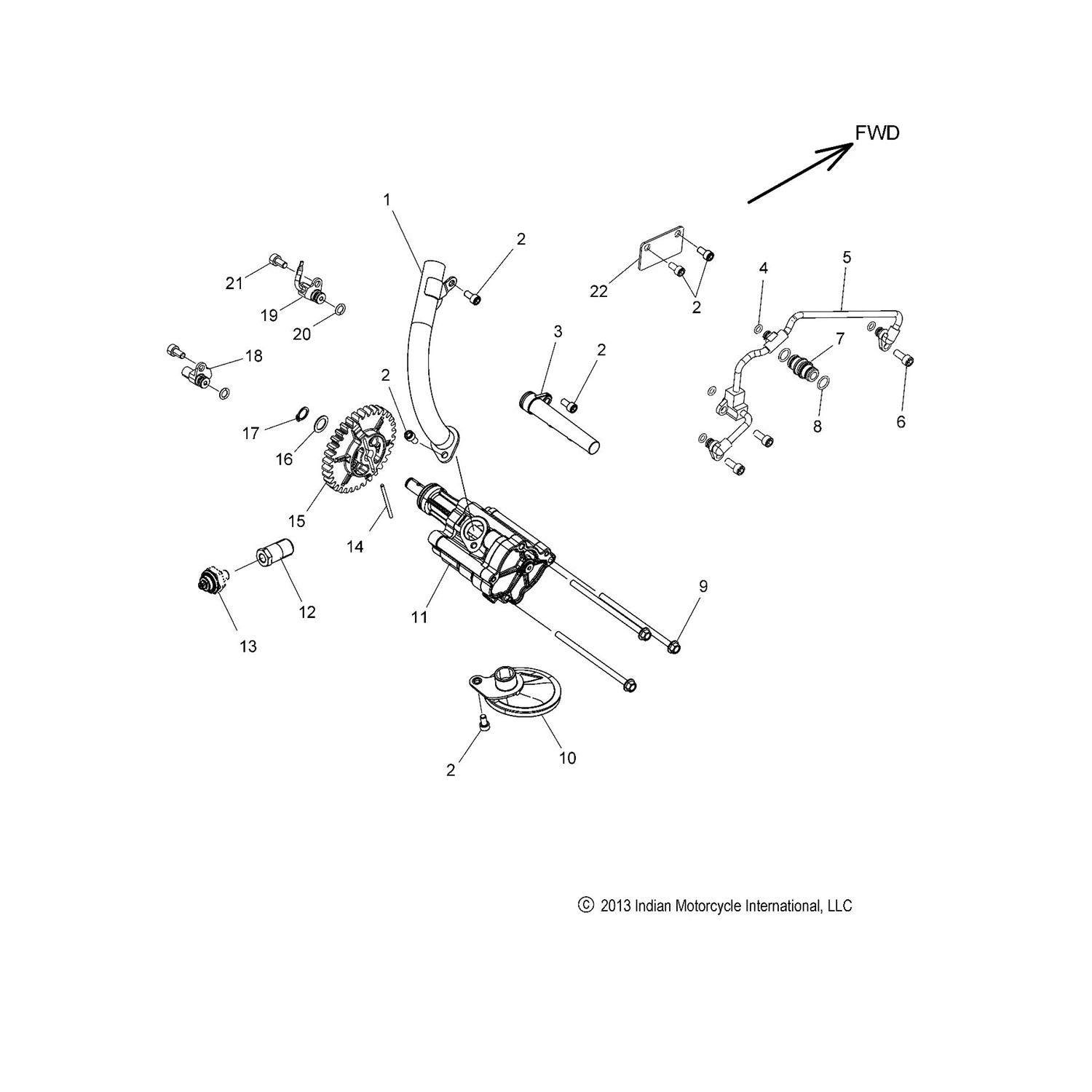 NOZZLE, PISTON COOLING, FRONT