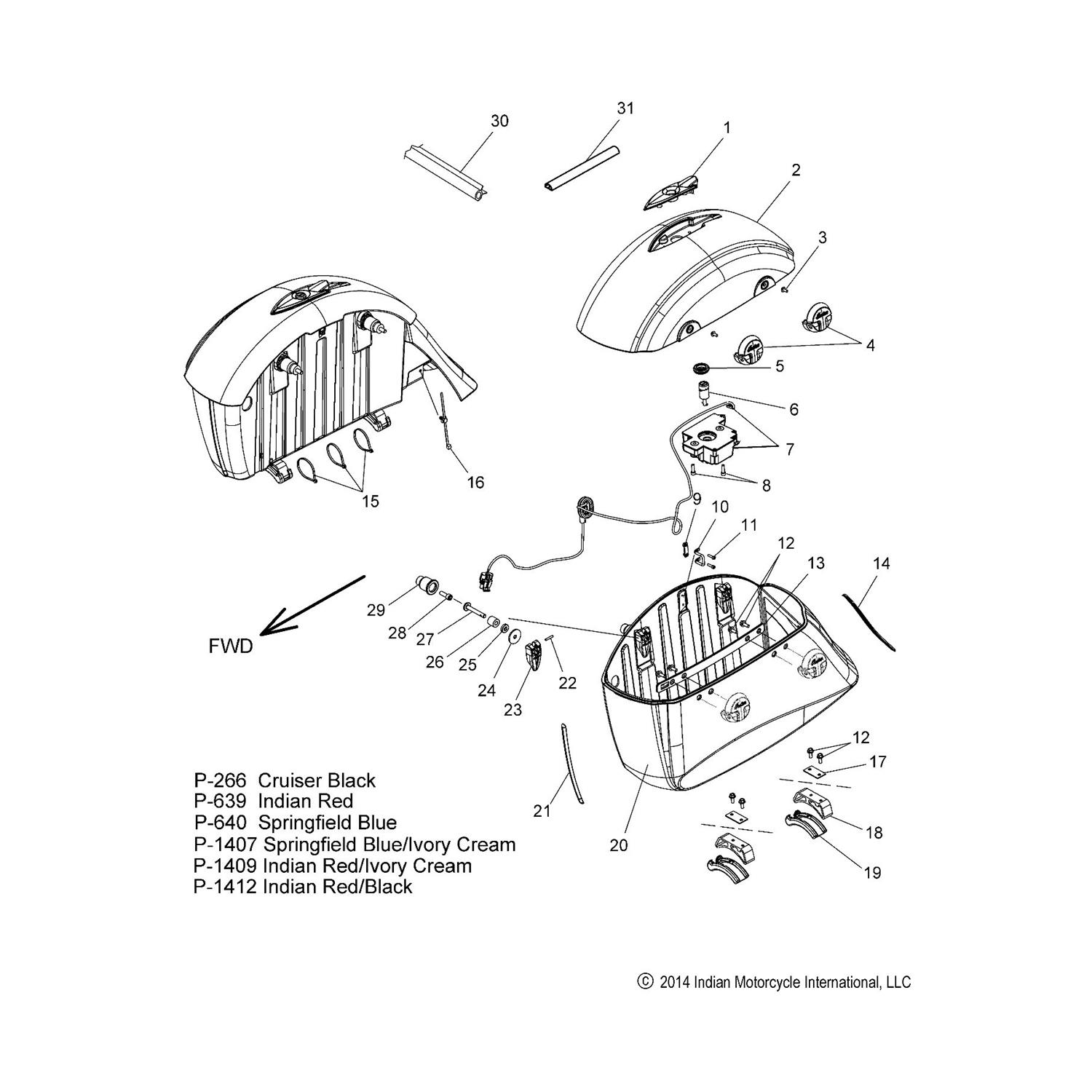 LOCK-ELECTRONIC, SADDLEBAG [WHEN PURCHASING LOCK, ALSO ORDER CORRESPONDING HARNESS]