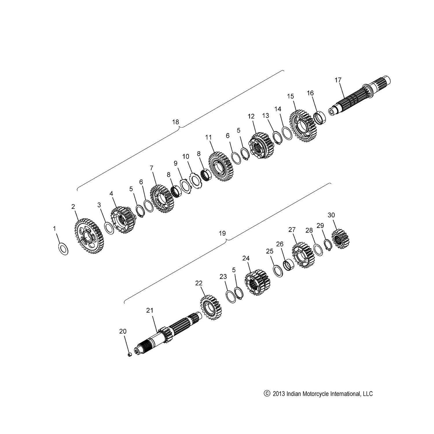 SHAFT, INPUT AND 1ST GEAR